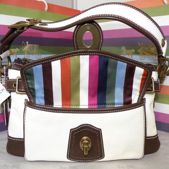 Coach Handbags - ❤️NEW MINT COACH LEGACY 65TH ANNIVERSARY BROWN & OFF-WHITE LEATHER SHOULDER BAG